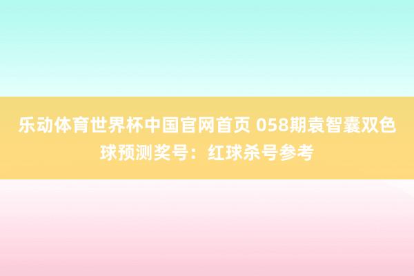 乐动体育世界杯中国官网首页 058期袁智囊双色球预测奖号：红球杀号参考
