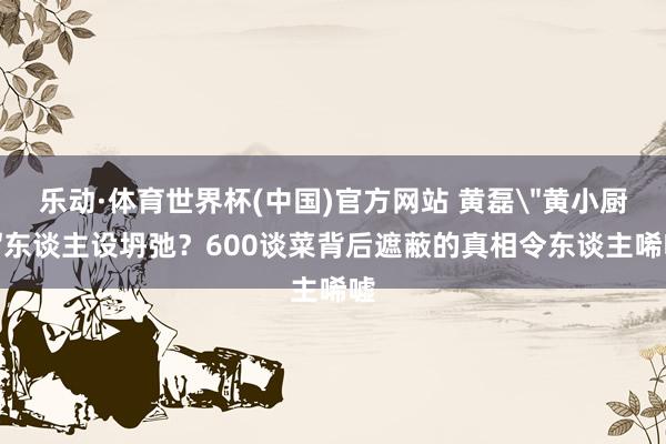 乐动·体育世界杯(中国)官方网站 黄磊