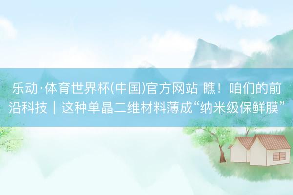 乐动·体育世界杯(中国)官方网站 瞧!咱们的前沿科技|这种单晶二维材料薄成“纳米级保鲜膜”