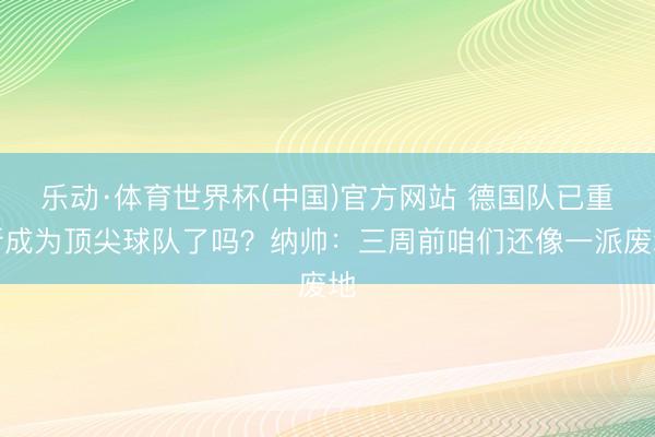 乐动·体育世界杯(中国)官方网站 德国队已重新成为顶尖球队了吗?纳帅:三周前咱们还像一派废地